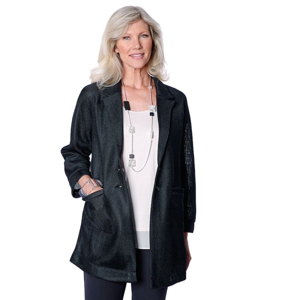 Nwt WYNNE LAYERS Raglan sleeve mesh blazer